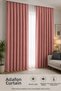 Dried Rose Adafon Soft Textured Cornice-Edged Stylish Decorative Background Curtain
