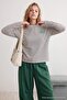 Lacivert Çizgili Slogan Baskılı Oversize/Geniş Kesim Pamuklu Örme T-Shirt TWOAW27TS00057 - 5