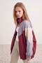 Burgundy Oversize Molded Color Block Summer Thin Coat Twoaw27Mo00135 - 2