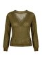 Wardrobe Essentials Yağ Yeşil V Yaka Moher Karışımlı İnce Triko Kazak TWOAW27KZ00034