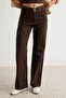 Kahverengi Yüksek Bel Kemer Detaylı Wide Leg Jeans TWOAW26JE00164 - 3