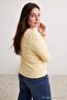 Yellow Fitted/Cut-To-Fit Crew Neck Buttoned Knitted Blouse Tbbaw27Af00044