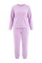 Lilac Polka Dot Fleece Winter Knitted Pajama Set Thmaw24Pt00032 - 4