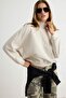 Stone Thick Fleece Inside High Collar Oversize/Wide Cut Knitted Sweatshirt Twoaw27Sw00055 - 2