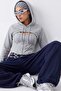 Gri Melanj Fitted/Vücuda Oturan Kapüşonlu Dikişli ve Fermuarlı Örme Hırka/Sweatshirt TWOAW27SW00092 - 3
