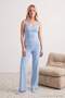 Mavi 3'lü Bolerolu Viskon Fitilli Örme Pijama Takımı THMAW27PT00146 - 3