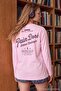 Pembe %100 Pamuk Slogan Baskılı Oversize/Geniş Kesim Örme T-Shirt TWOAW27TS00064 - 3