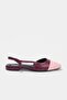 Burgundy Pink Toe Detail Women's Open Back Ballerinas Takaw27Be00007 - 4
