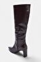 Dark Brown Pointed Toe 8 cm Women's Block Heeled Boots Takaw27Cz00003 - 4