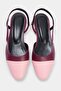 Burgundy Pink Toe Detail Women's Open Back Ballerinas Takaw27Be00007