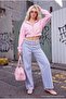 Çok Renkli Çizgili Yüksek Bel Straight Jeans TWOAW27JE00130 - 3