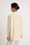 Light Yellow Brown Bow Embroidered Oversize Shirt Twoss26Go00202 - 4