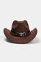 Brown Women's Cowboy Hat with Accessory Detail Takaw27Sp00007 - 2