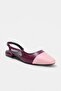 Burgundy Pink Toe Detail Women's Open Back Ballerinas Takaw27Be00007 - 3