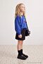 Cobalt Blue Girls' Cotton Thick Embroidered Knitted Sweatshirt Without Patches Tkdaw27Sw00061 - 2