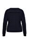 Wardrobe Essentials Lacivert Devrik Yaka Özel İplik İnce Triko Kazak TBBAW27AN00054 - 6