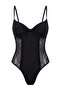 Black Jersey Regular Plain Bodysuit Thmaw27Bd00016