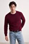 Burgundy Regular/Normal Cut Soft Tuşe Basic Knitwear Sweater Tmnaw27Kz00029 - 3