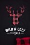 Black Regular Fit Plaid / Deer Printed Knitted Pajama Set Tmnaw27Pt00036 - 6
