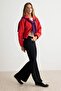 Siyah Esnek Ve Vücudu Saran Kumaş Flare Çan Paça Örme Pantolon TWOAW27PL00132 - 2