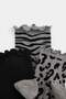 Black-Grey 3-Piece Cotton Blend Animal Jacquard Knitted Socks Thmaw27Co00018 - 2