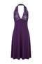 Purple Halter Neck Lace Detailed Viscose Knitted Nightgown Thmaw27Gc00014 - 5