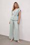 Mint Beli Drawstring Blouse Elastic Waist Comfortable Fit Pants Two-Piece Set Tdrss26Au00074