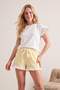 Yellow 100% Cotton Striped Ruffle Detailed Lycra Soft Tuş Knitted Pajamas Set Thmss26Pt00142 - 2
