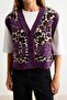 Purple Leopard Patterned V-Neck Regular Vest Twoaw27Ye00016 - 3