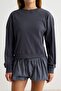 Anthracite Ribbed Flexible Raglan Sleeve Regular Fit Knitted Sweatshirt Twoaw27Sw00085 - 3
