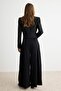 Siyah Düz Wide Leg/Geniş Paça Pile Detaylı Örme Pantolon TWOAW27PL00049 - 4