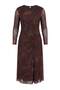 Kahverengi*001 Soyut Büzgü / Drape Maxi Örme Elbise TBBAW27AH00037