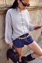 Gri Melanj Kalın İçi Polarlı Fermuarlı Çin Düğmeli Oversize Örme Hırka/Sweatshirt TWOAW27SW00072 - 7