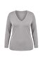 Gray Premium Soft Fabric V-Neck Fitted/Flex Knit Plus Size Blouse Tbbaw26Af00025 - 6