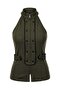 Haki Fitted Halter Yaka Fermuarlı Örme Yelek TWOAW27YE00035 - 9