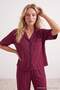 Bordo Biyeli Viskon Dokuma Pijama Takımı THMAW21PT0292 - 3