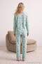 Turkuaz %100 Pamuklu Biyeli Eğlence Desenli Örme Pijama Takımı THMAW27PT00100 - 3