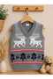 Deer Patterned Baby Sweater - 4