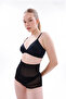 Black Laser Cut Tulle Gathering Slip Ghost Panty Corset - 5