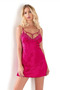 Lace Embroidered Low-Cut Cherry Short Satin Nightgown - 3