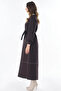 100% Cotton Piece Stitched Dress Dark Brown - 3