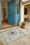 Dilek Grass Daisy and Birds Cream Color Welcome Doormat 45X70Cm