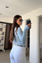 Long Sleeve Bodysuit with Finger Loops - Baby Blue - 3