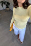 Finger-Loop Long Sleeve Bodysuit - YELLOW - 2