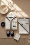 100% Cotton 4-Piece Rabbit Figured Baby Bathrobe Set - Cream & Navy Blue Hooded Towel and Slippers - 7