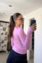 Finger-Loop Long Sleeve Bodysuit - PINK - 3