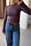 Long-Sleeve Finger-Loop Bodysuit - BROWN - 5