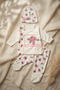 Baby Girl Rose Patterned 3-Piece Set - 100% Cotton Lace Detailed Double-Breasted Bodysuit, Booties, and Hat - 4