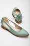 Volpen Leather Short-Heeled Shoes Mint Green - 5