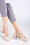 Sasha Heeled Patent Leather Shoes Beige - 4